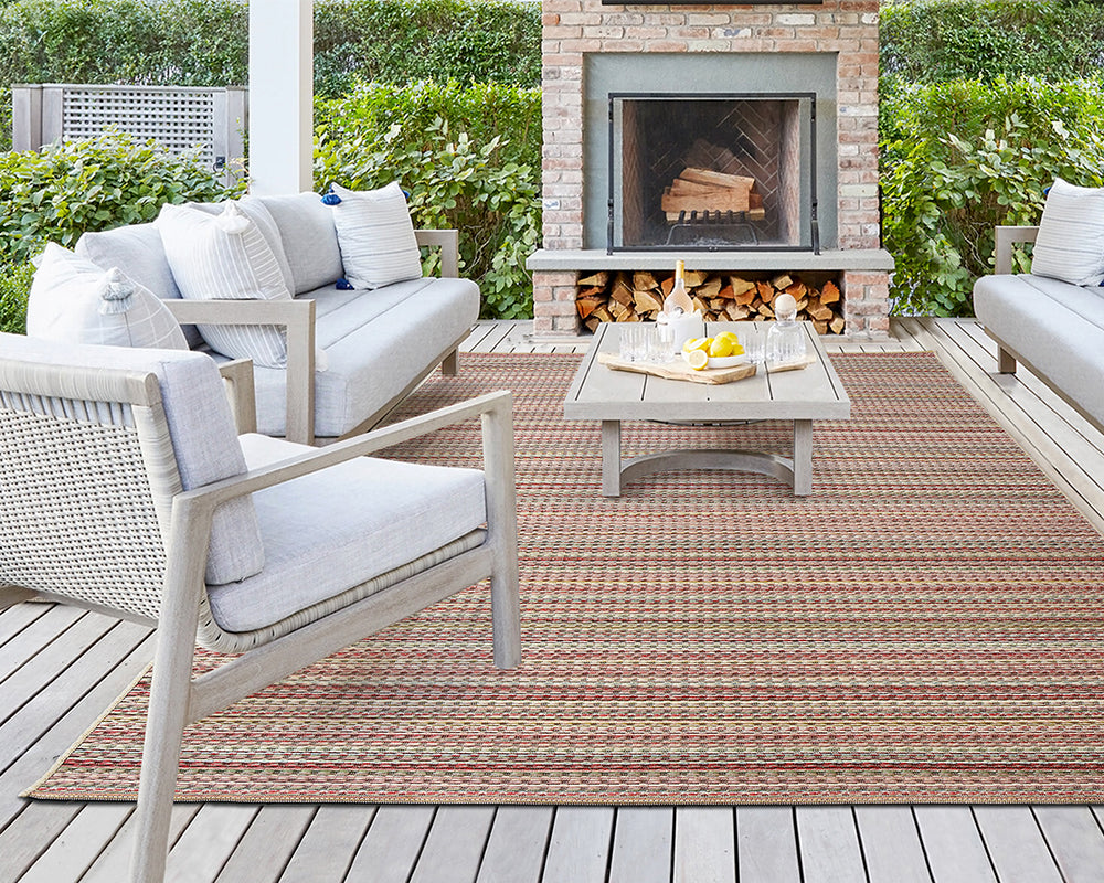 Tapis pour terrasse extérieur à rayure - Salgueiro rugs - Souffle d’Intérieur