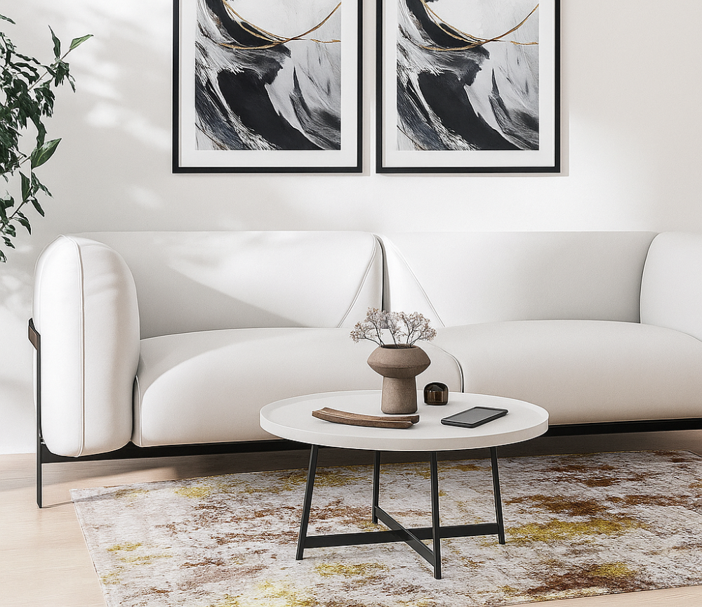 Tapis moderne salon bicolore - Salgueiro rugs - Souffle d'Intérieur