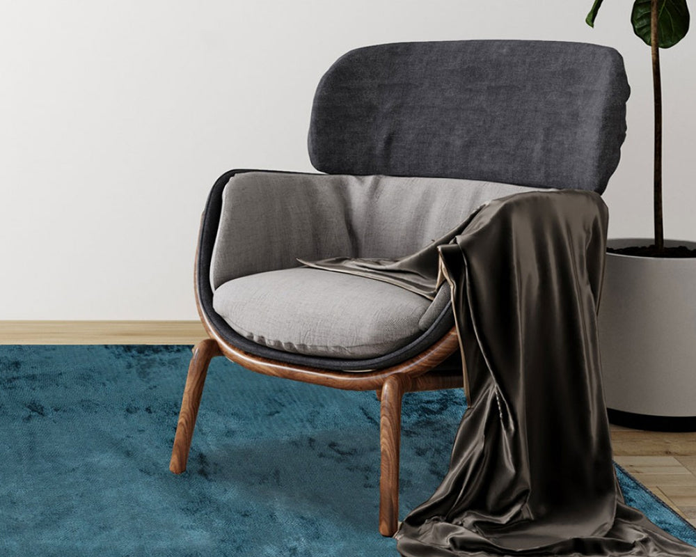 Tapis salon bleu bicolore - Salgueiro rugs - Souffle d’Intérieur