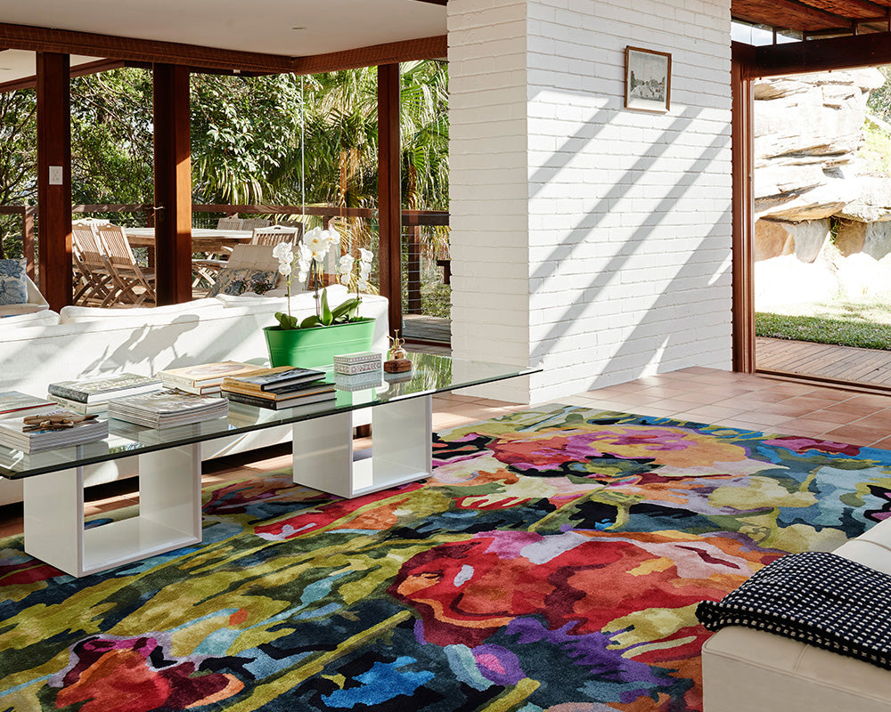 Tapis de salon coloré floral - Salgueiro rugs - Souffle d'Intérieur
