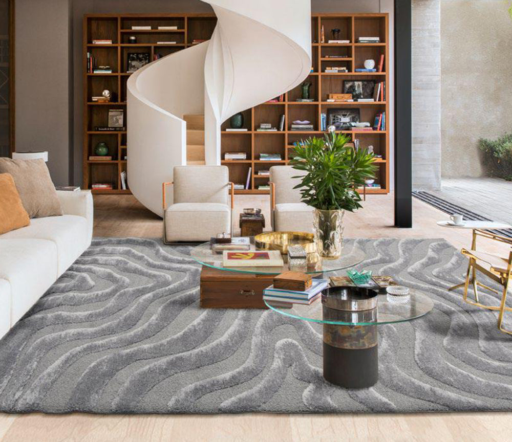 Tapis salon gris foncé épais - Salgueiro rugs - Souffle d'Intérieur