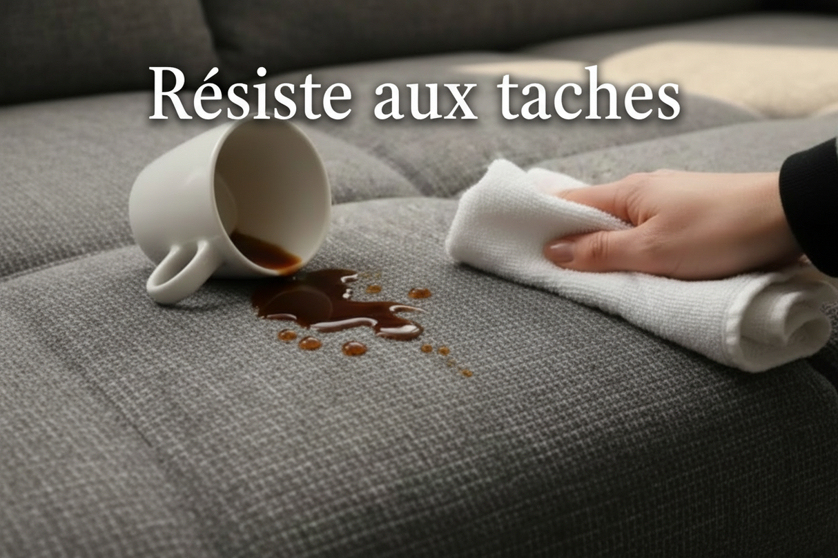 Traitement anti-tache canapé gris anthracite - nettoyage facile café