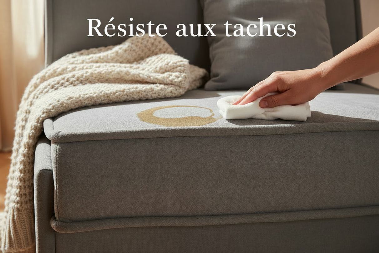 Traitement anti-taches fauteuil convertible gris