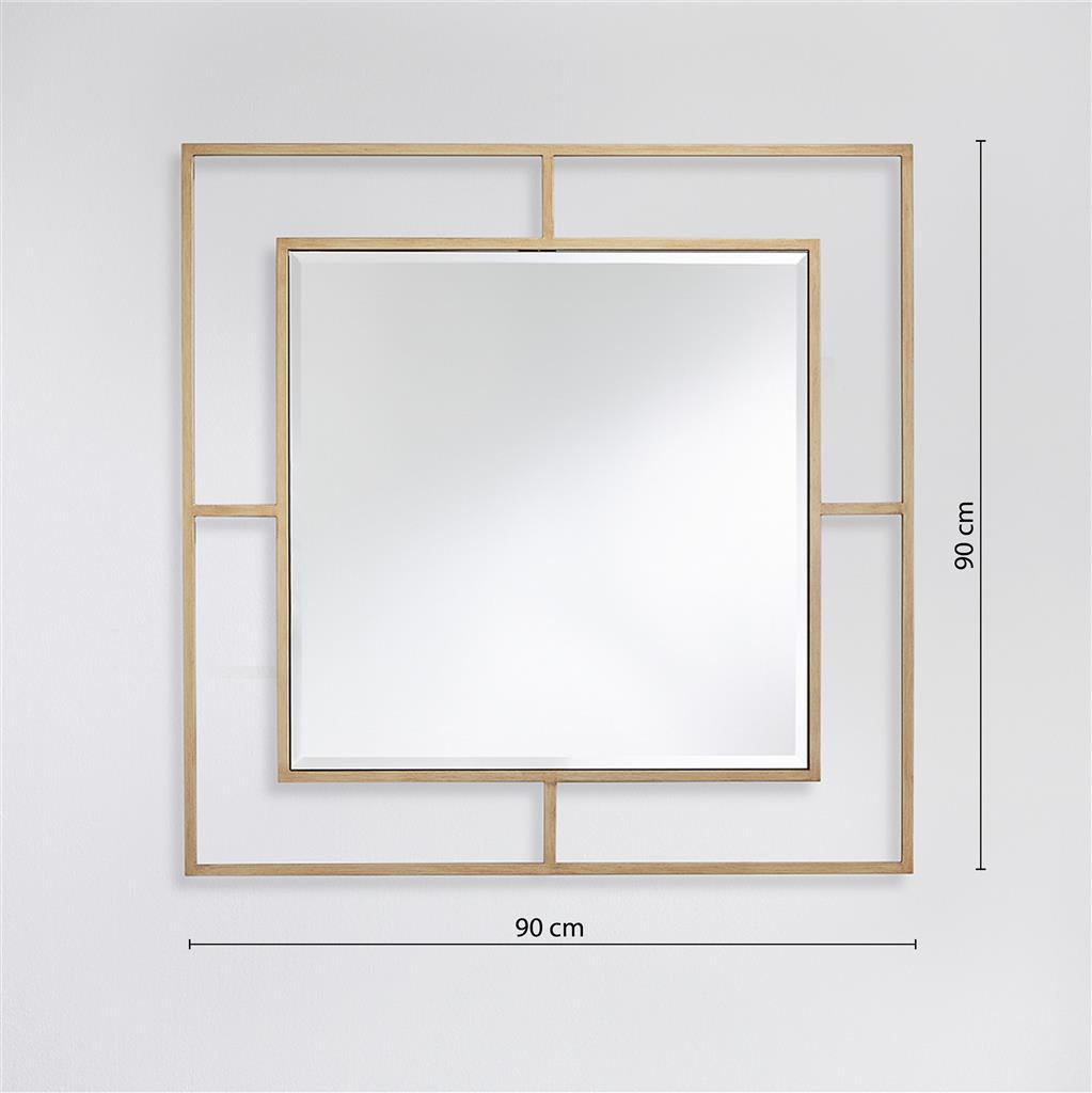 Miroir mural design moderne carré doré - Brayan