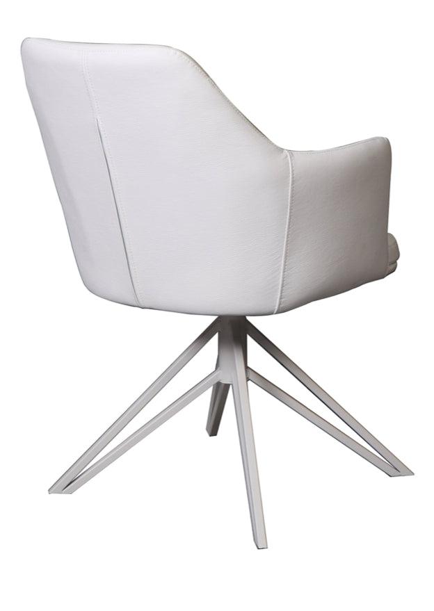 Chaise avec accoudoir fauteuil de table a manger blanc - Christy