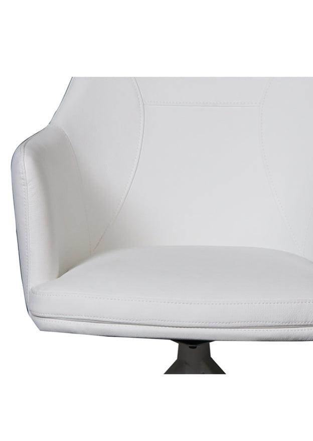 Chaise avec accoudoir fauteuil de table a manger blanc - Christy