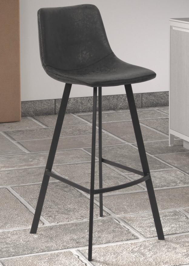 Tabouret de bar industriel gris foncé pieds metal - Souffle d'intérieur