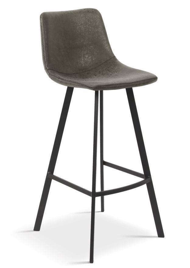 Tabouret de bar industriel pieds métal gris sur fond blanc - SOUFFLE d'intérieur