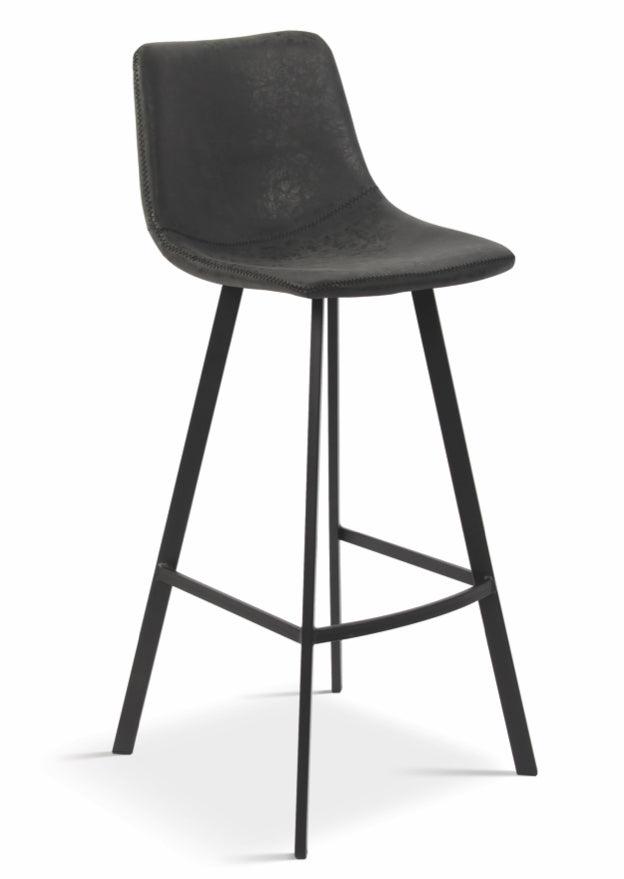 Chaise haute de cuisine confortable anthracite pieds metal -  Ozany