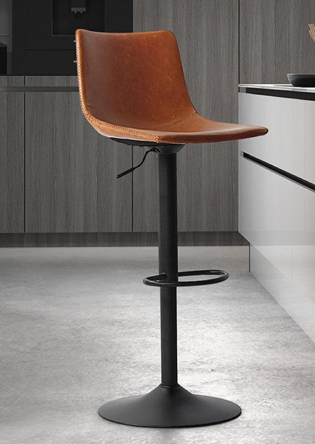 Tabouret de bar industriel réglable en hauteur marron - SOUFFLE D'intérieur