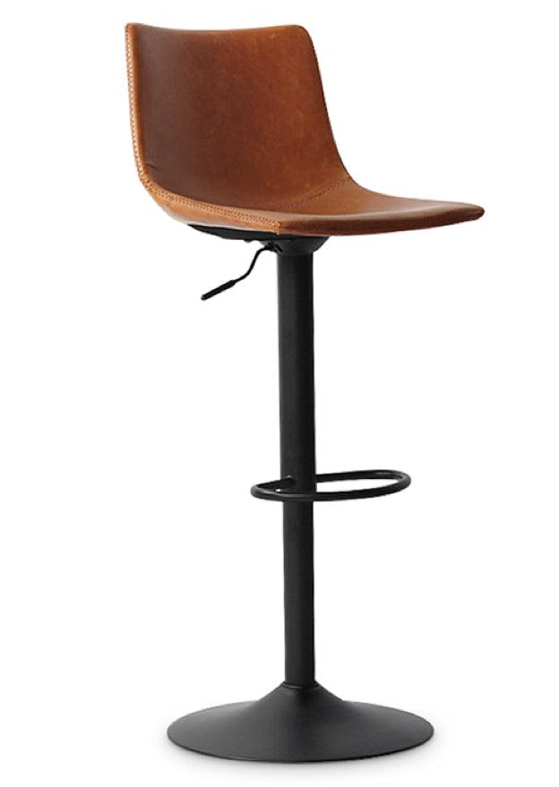 Tabouret de bar industriel réglable en hauteur marron - SOUFFLE D'intérieur