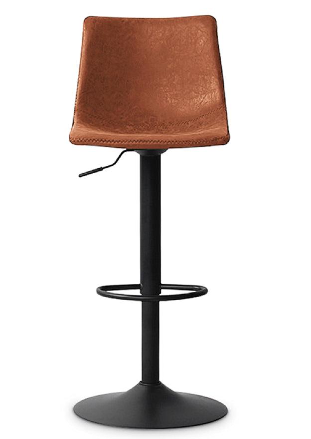 Tabouret de bar industriel réglable en hauteur marron - SOUFFLE D'intérieur