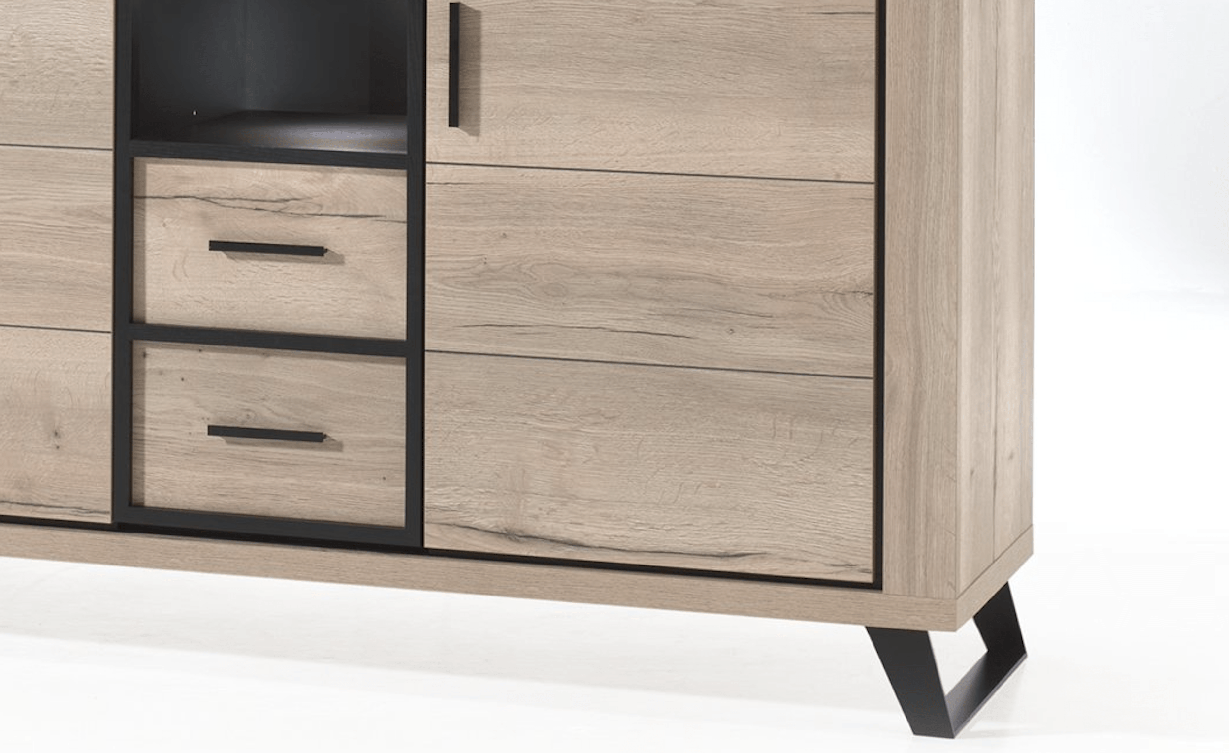 Buffet contemporain moderne bois pieds métal design - Kelly