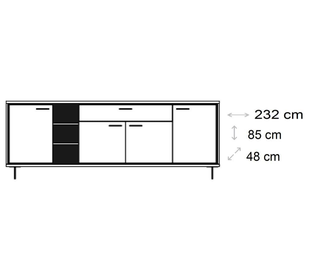 Buffet contemporain moderne en bois pieds métal design - Serge