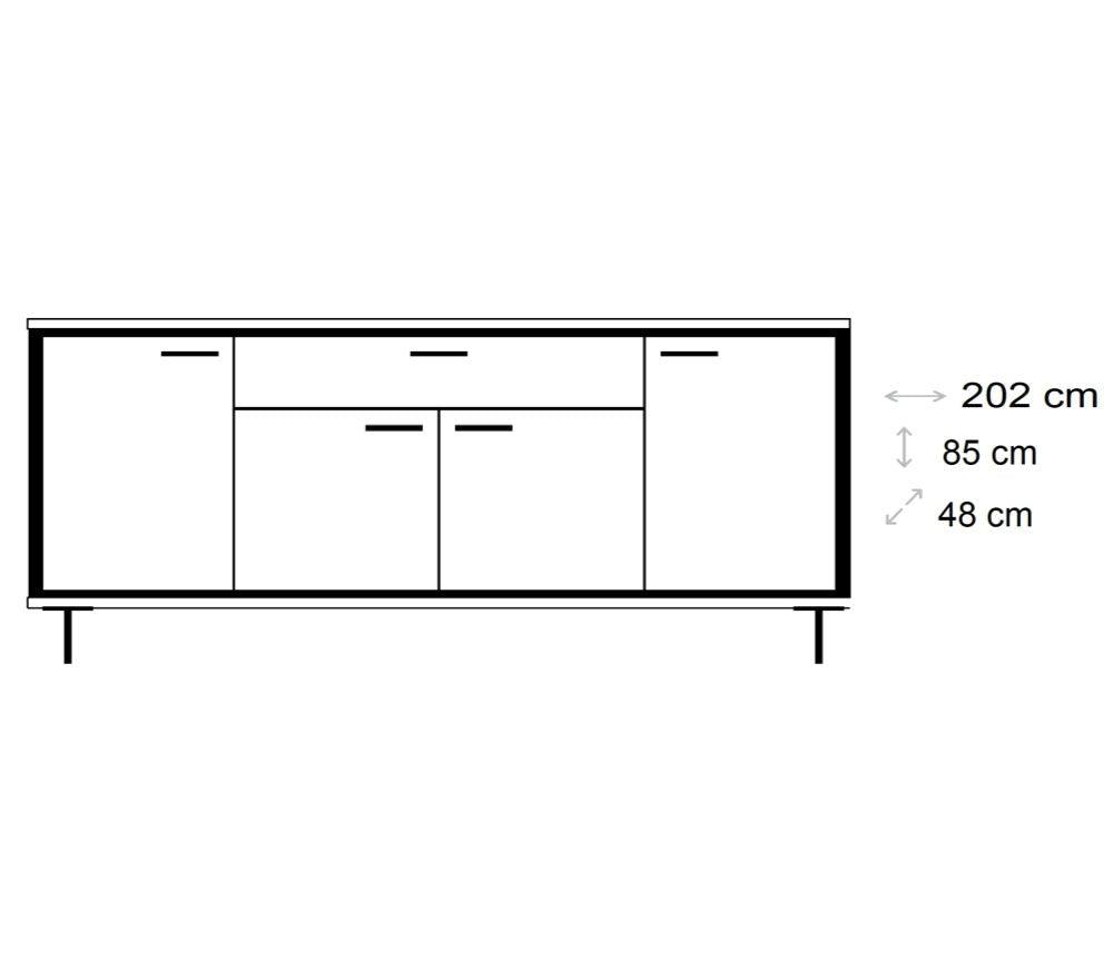 Buffet contemporain moderne en bois pieds métal design - Souffle d'intérieur