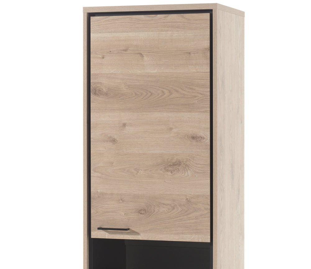 Buffet haut bois clair colonne moderne pieds métal  - Gabriel