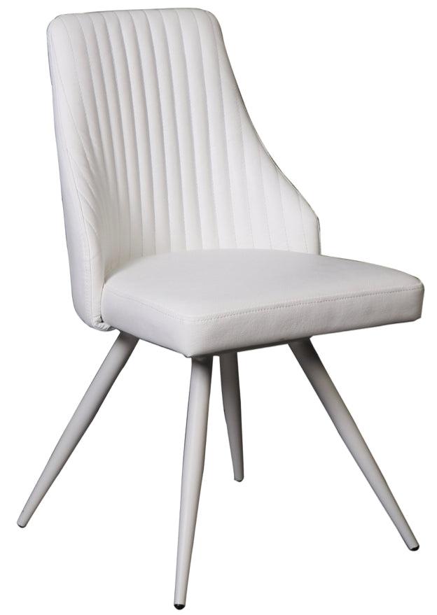 Chaise pivotante pieds métal design blanche - SOUFFLE D’INTÉRIEUR
