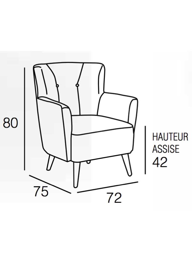 Fauteuil crapaud tissu vert clair - Cindy