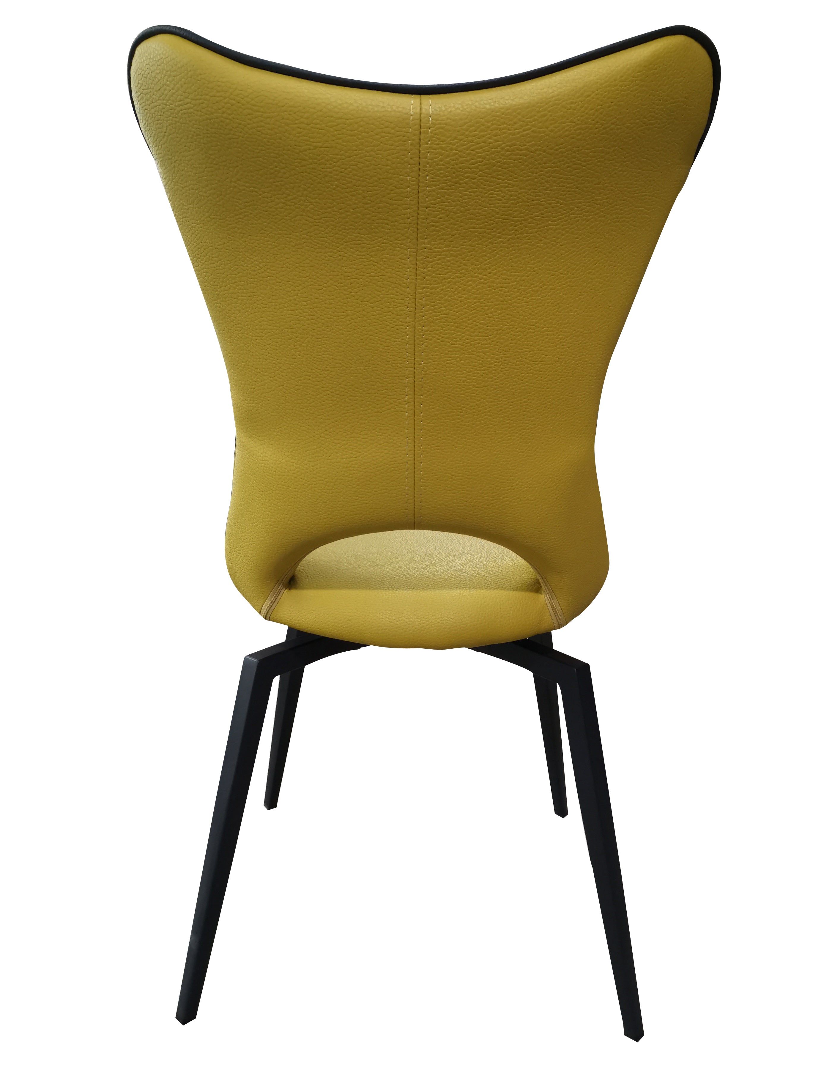 Chaise jaune moutarde pivotante design pieds métal - Holga