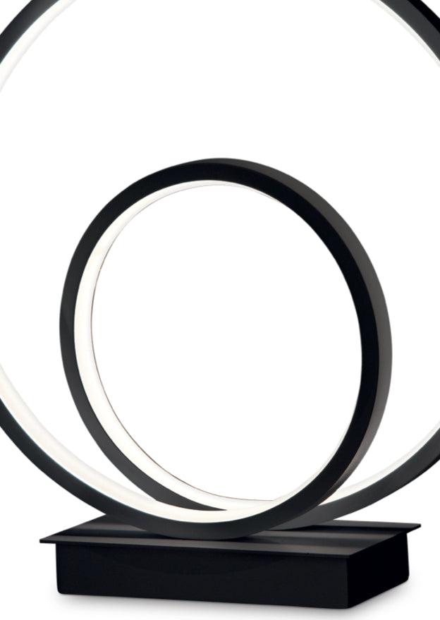 Lampe à poser design de table ronde led noir - Oza
