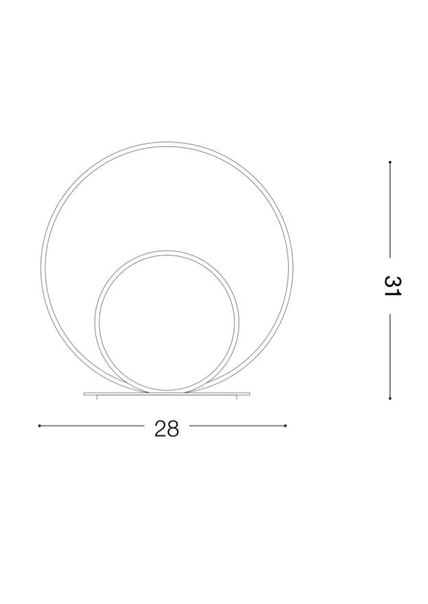 Lampe à poser design de table ronde led noir - Oza