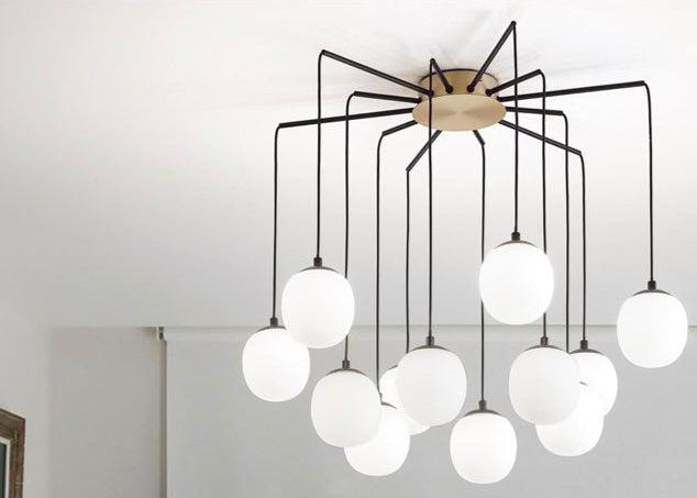suspension boule verre blanche design