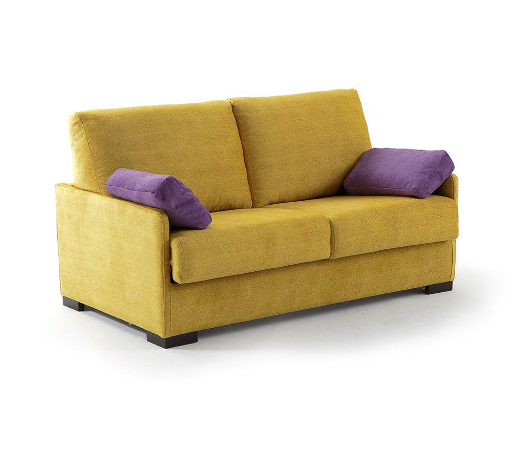 Canapé convertible rapido design tissu jaune couchage quotidien - Paige