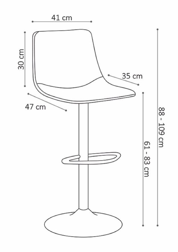 Tabouret de bar industriel réglable en hauteur gris - SOUFFLE d'intérieur