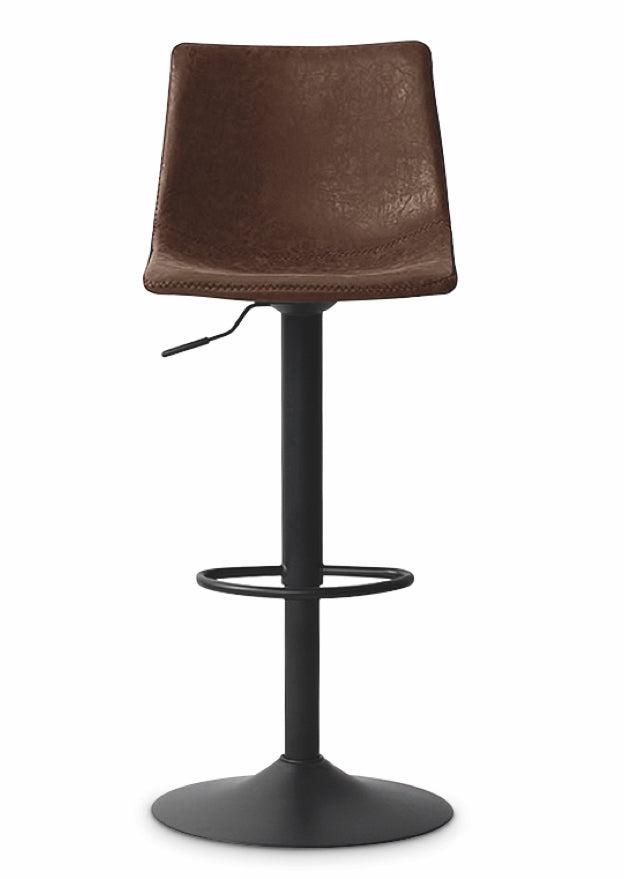 Tabouret de bar industriel réglable en hauteur cognac - SOUFFLE D'intérieur