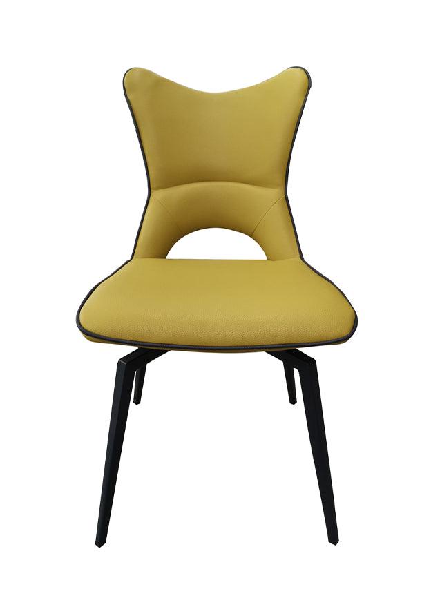 Chaise pivotante pieds metal jaune design - Souffle d'intérieur