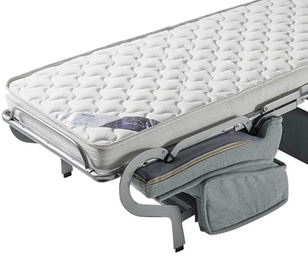 Fauteuil lit rapido express convertible 70 en tissu gris clair - Souffle d'intérieur