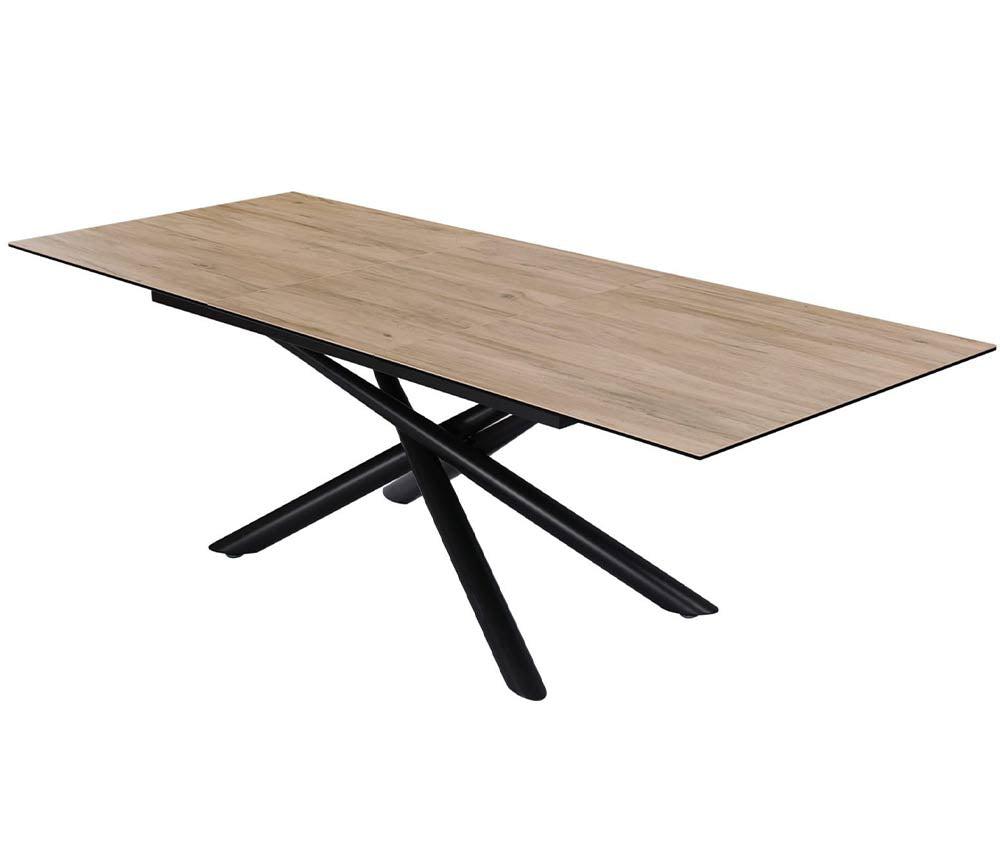 table ceramique bois extensible pieds metal - Souffle d'intérieur