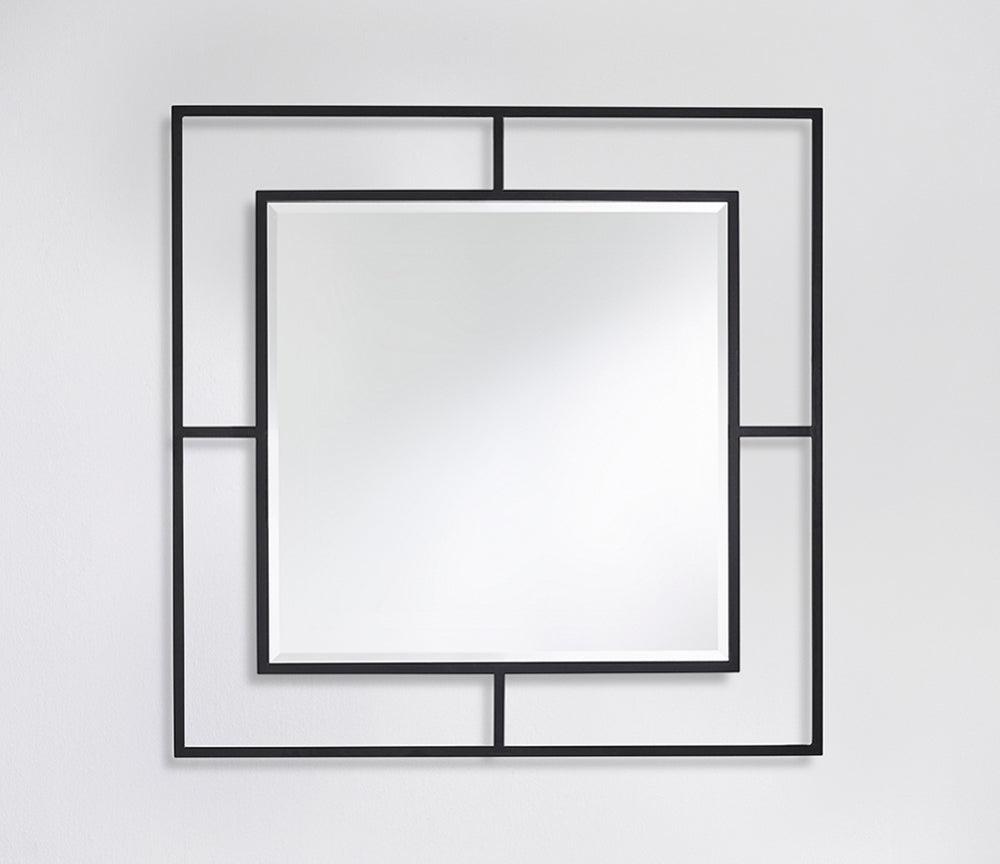 Miroir mural design moderne carré noir - Brayan