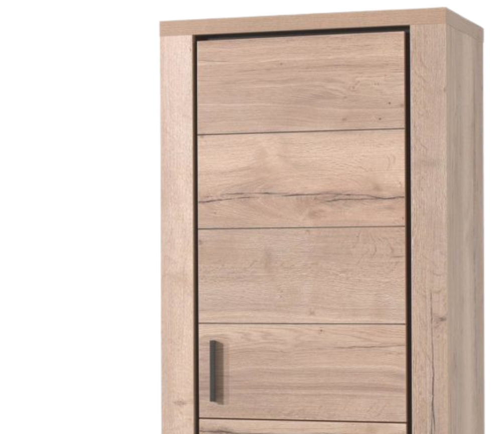 Buffet haut bois clair colonne design pieds métal - SOUFFLE d'intérieur