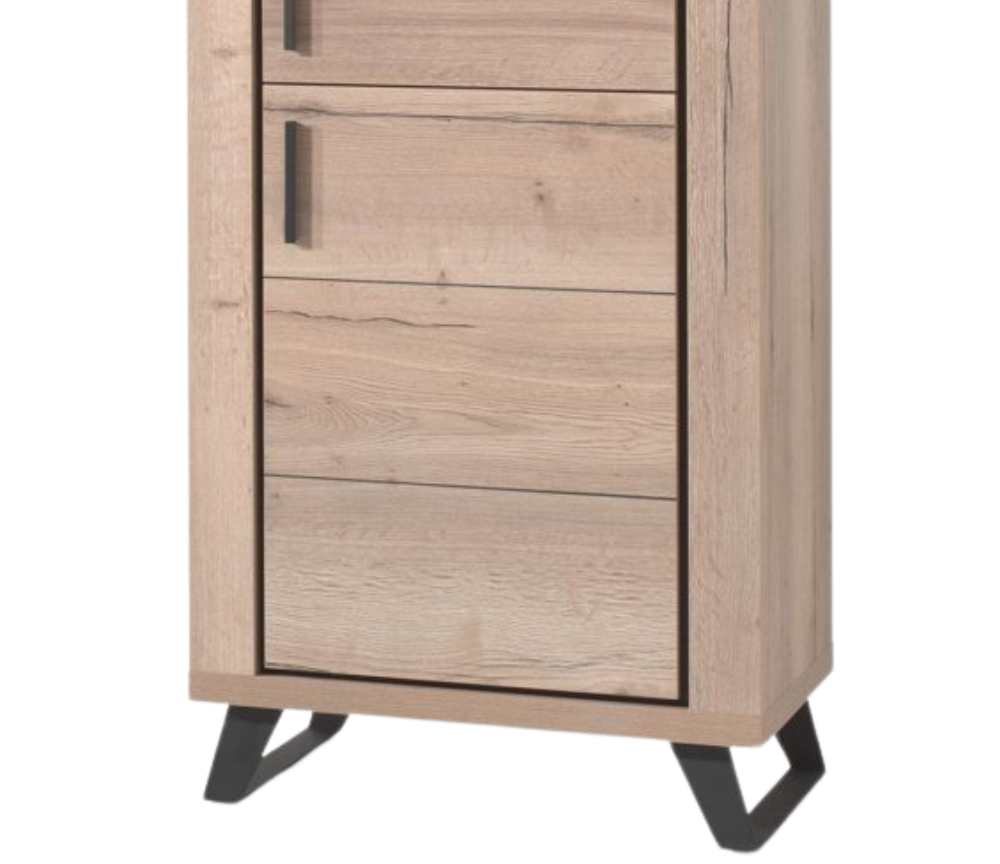 Buffet haut bois clair colonne design pieds métal - SOUFFLE d'intérieur