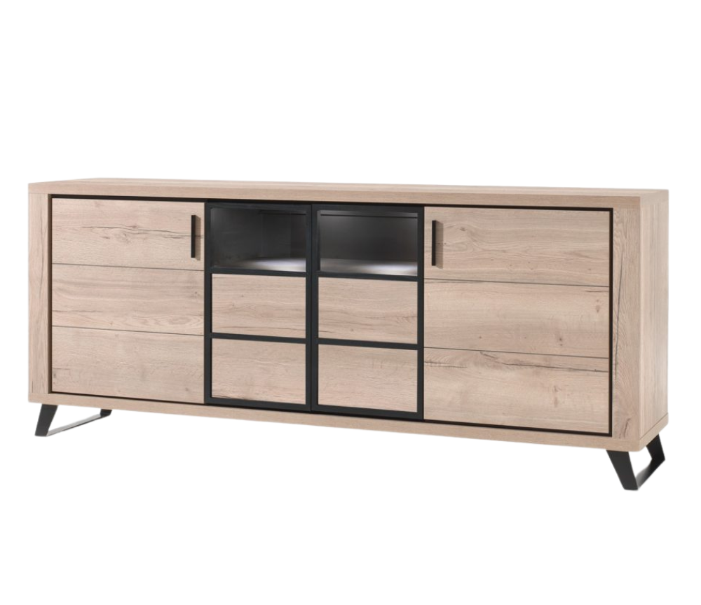 Buffet contemporain moderne bois pieds métal design avec dimensions - SOUFFLE D'intérieur