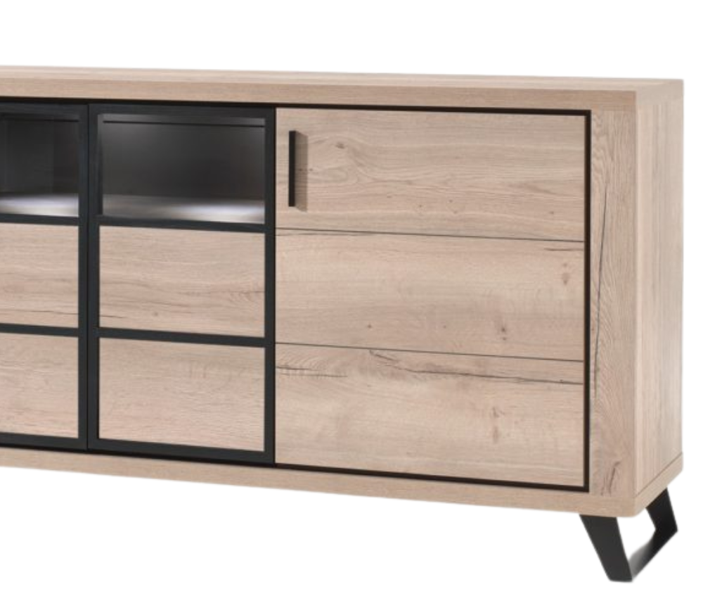 Buffet contemporain moderne bois pieds métal design avec dimensions - SOUFFLE D'intérieur