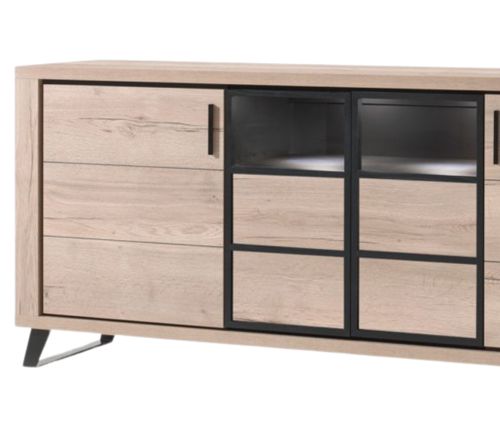 Buffet contemporain moderne bois pieds métal design avec dimensions - SOUFFLE D'intérieur