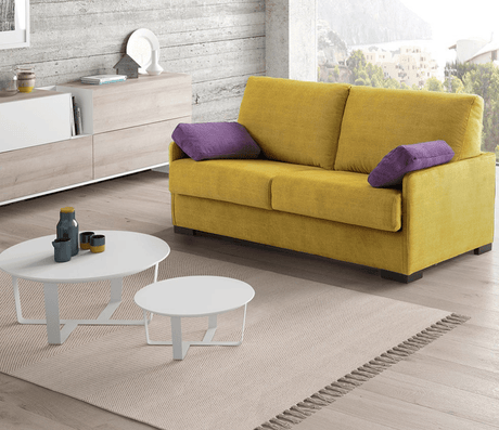 Canapé convertible rapido design en tissu jaune - Souffle d'intérieur