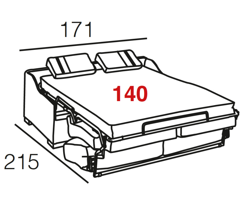 Schéma dimensions – Katia – 171×215 cm