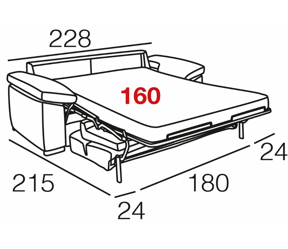 Canapé rapido lit convertible 140 tissu avec matelas 18cm - Souffle d'intérieur