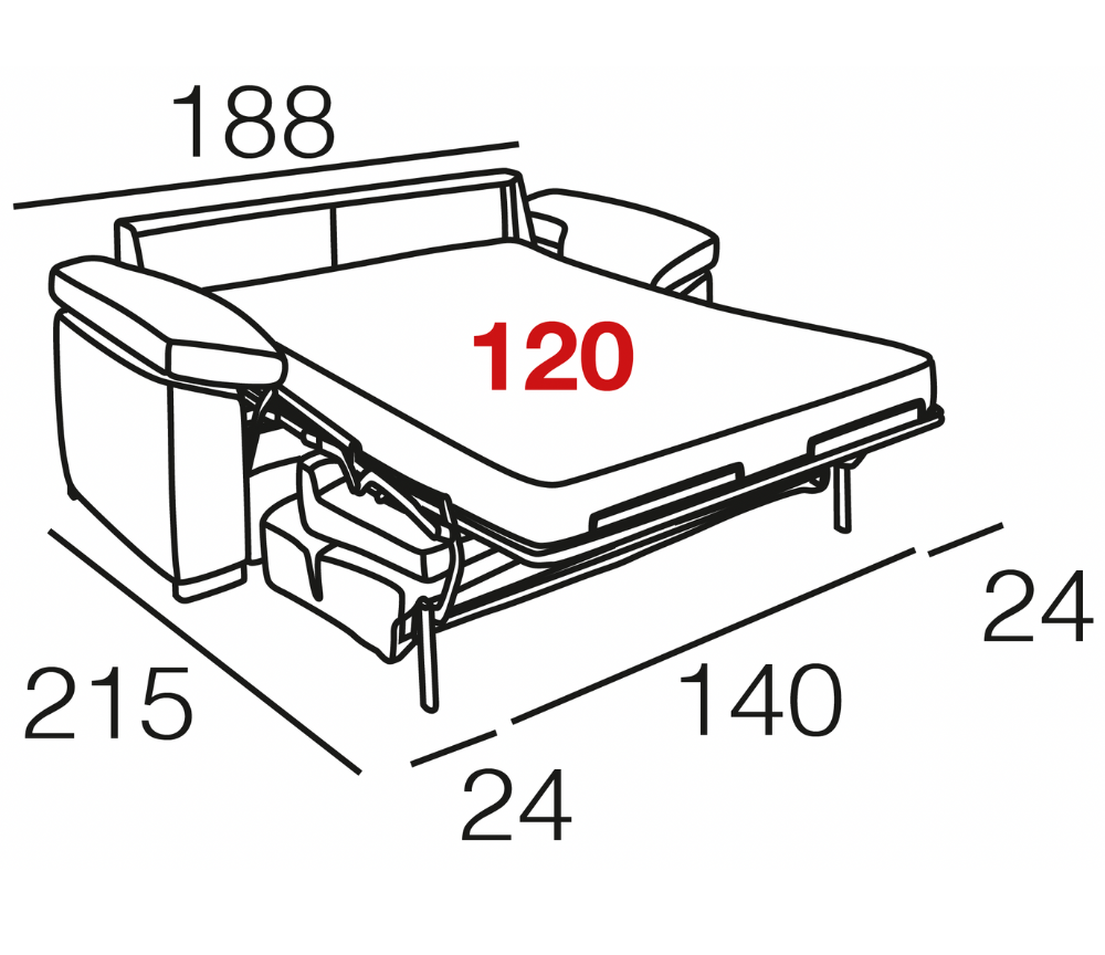 Canapé rapido lit convertible 140 tissu avec matelas 18cm - Souffle d'intérieur