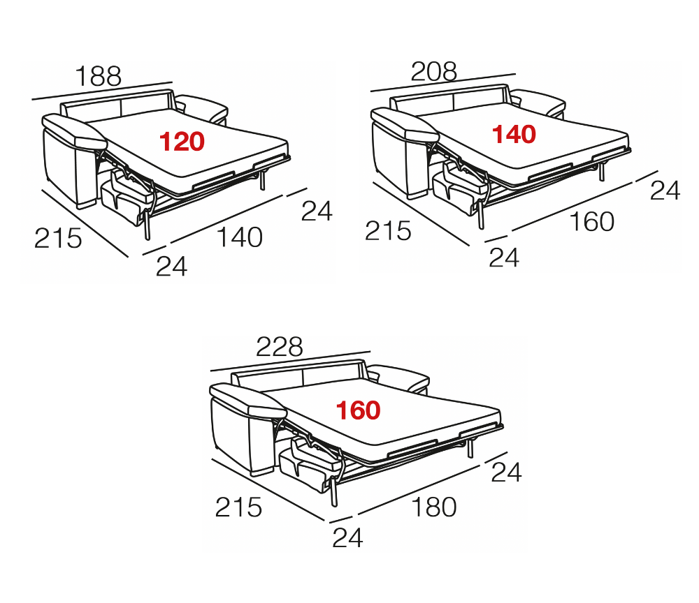 Canapé rapido lit convertible 140 tissu avec matelas 18cm - Souffle d'intérieur