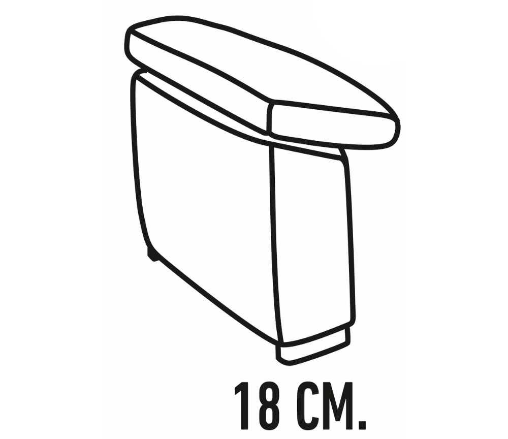 Détail accoudoir 18cm – Patricia – tissu taupe