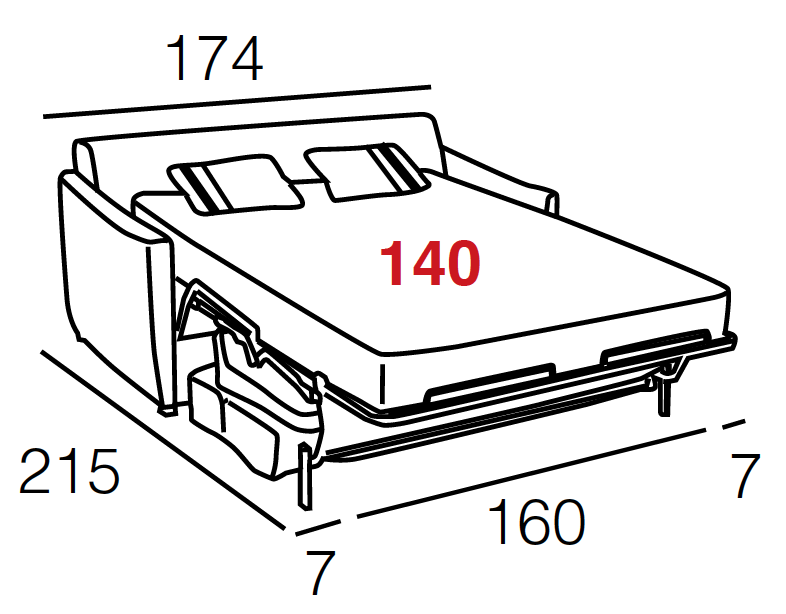 Canapé rapido convertible 3 places tissu gris - Elisa