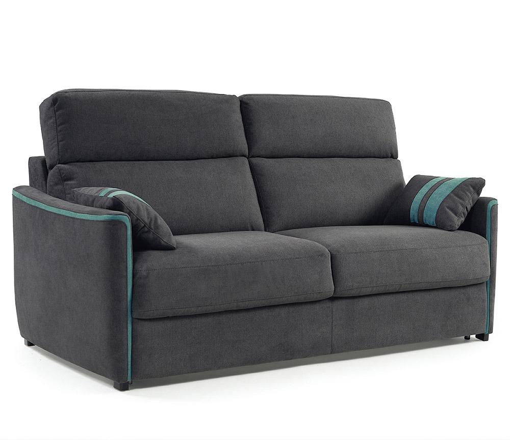 Canapé rapido 140 convertible lit en tissu gris avec matelas - Souffle d'intérieur