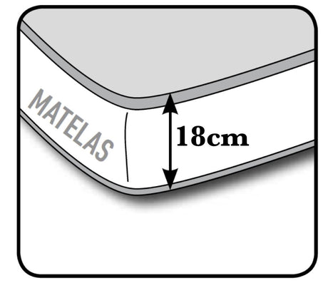 dessin du matelas du canapé rapido 140  convertible lit en tissu gris - Souffle d'intérieur