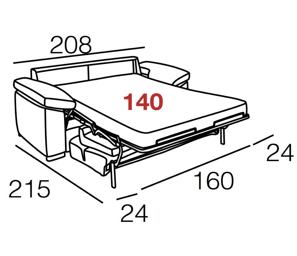 Canapé lit convertible rapido en tissu matelas 18cm - Patricia