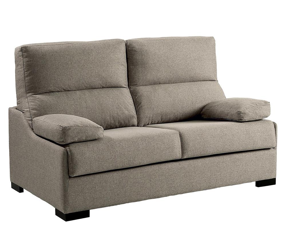 Canapé rapido convertible en lit matelas épais tissu beige en position fermé