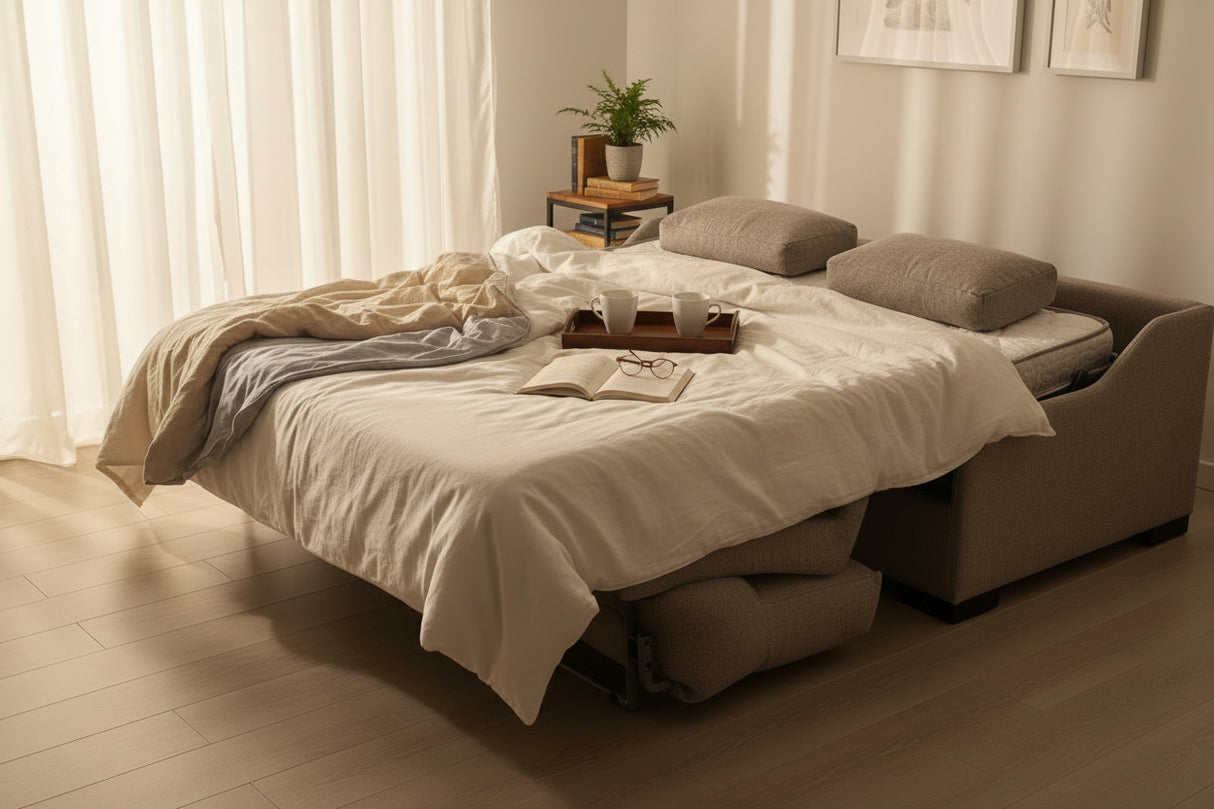 Canapé 3 places convertible Louise – système rapido – ouvert – tissu